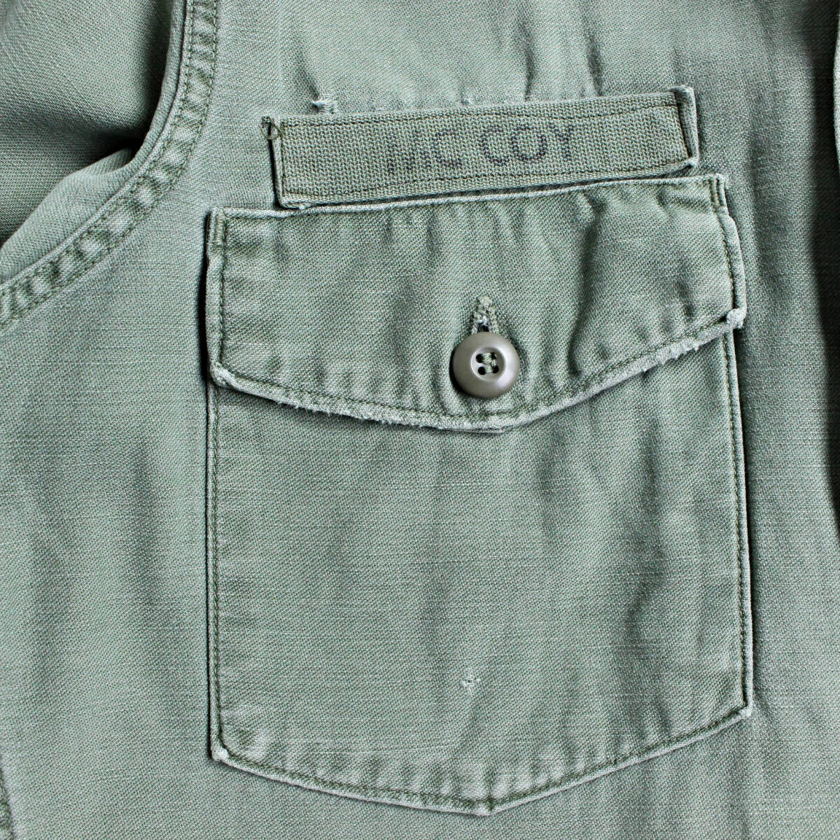 【U.S.NAVY】米軍 60~70s コットンサテン ユーティリティシャツジャケット OG107 ビンテージ McCOY マッコイさん_画像2