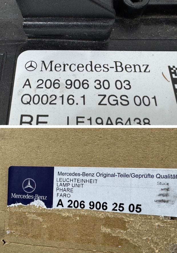 【良品】ベンツ W206 Cクラス 純正LEDヘッドライト 右 A2069063003/A2069062505 (Z35-29)_画像10