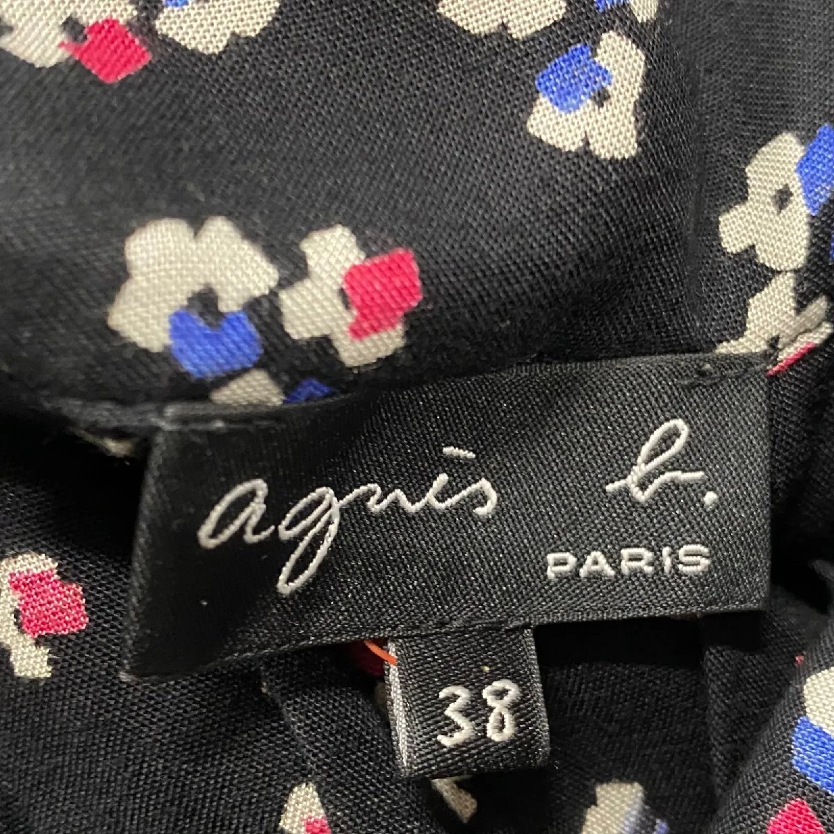 アニエス ベー agnes b. スカート ロング 花柄 ドット ブラック 38、M、9號 レディース S5T143