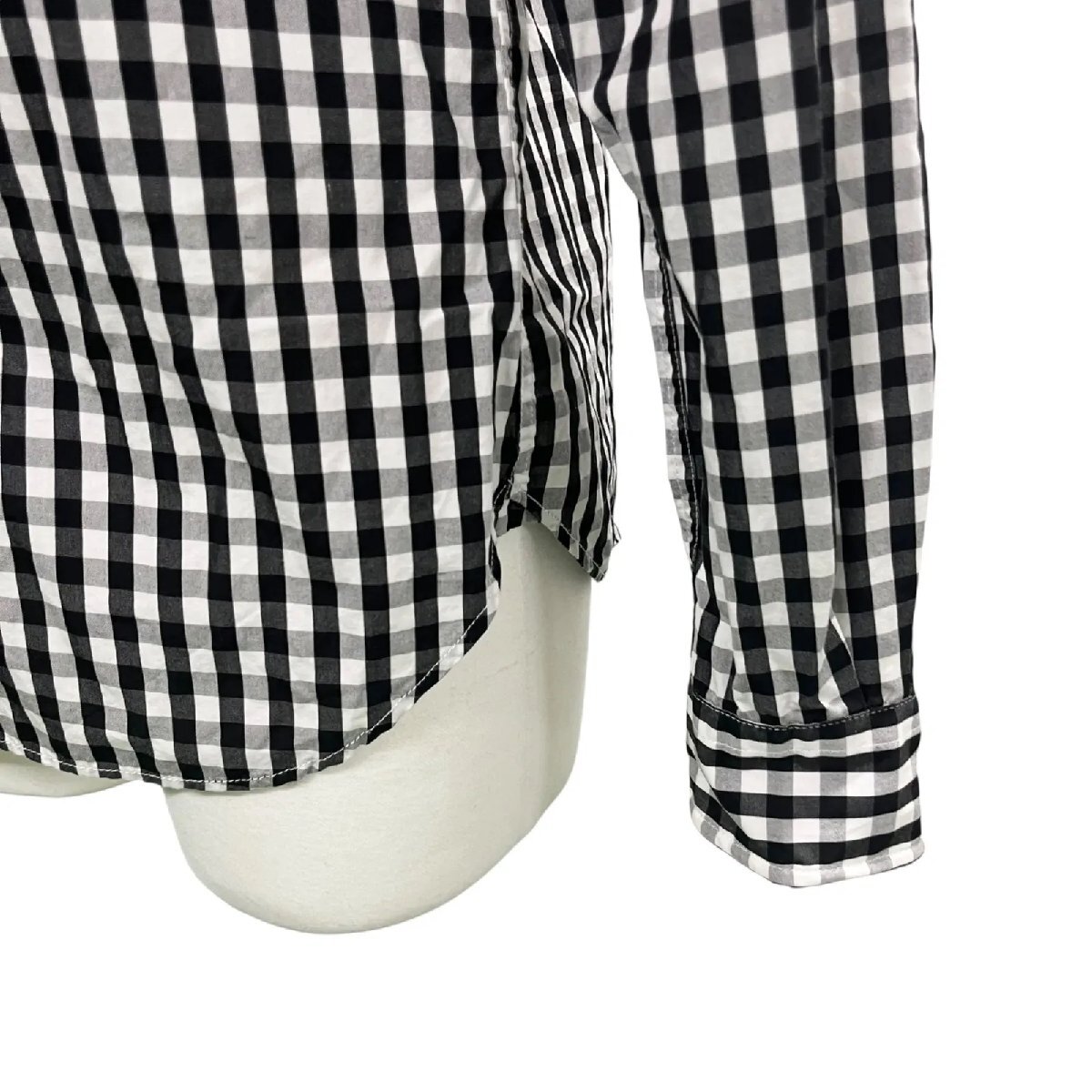 マカフィー MACPHEE チェック柄 シャツ 黒 白 レディース size 38 S5T211_画像3