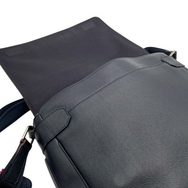 ● ルイヴィトン LOUIS VUITTON タイガ ロマンMM ショルダーバッグ メッセンジャーバッグ フラップ M32624 ボレアル レザー メンズ 5E072_画像6