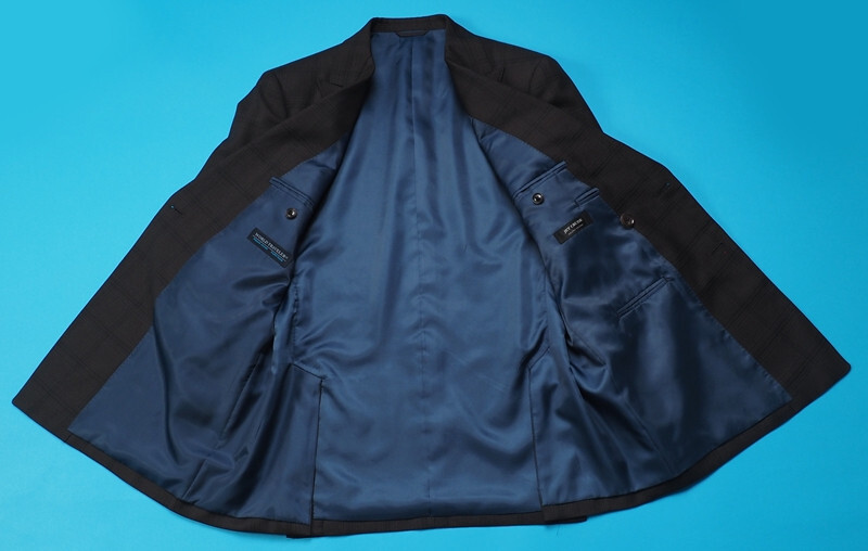 新品サンプル azabu tailor 麻布テーラー 秋冬『WORLD TRAVELER 国産生地』ダブルブレスト スーツ 46A(A5)茶 0909-183_画像3