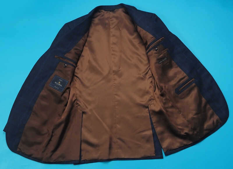 新品サンプル19.8万円 azabu tailor 麻布テーラー 秋冬『Scabal スキャバル 英国製生地』Super130Sフランネル スーツ 46A(A5)紺 0806-111_画像3