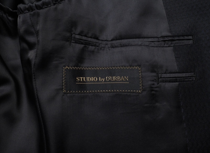 新品 STUDIO by DURBAN ダーバン 秋冬総裏『REDA 伊製生地 SILKY EFFECT』Super110'Sウール アロードビー織柄 スーツA5濃紺(39) 0400221_画像7