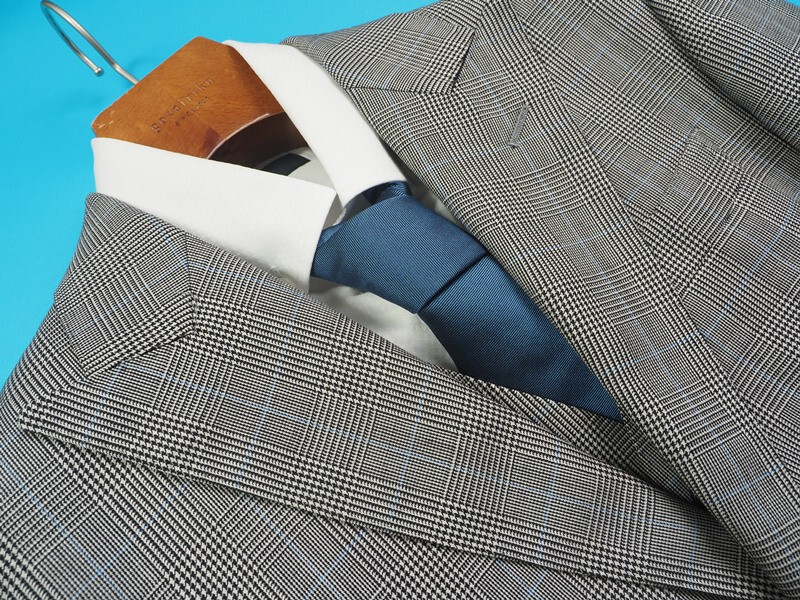 新品サンプル azabu tailor 麻布テーラー 秋冬『GRAND MARQUIS 日本製生地』ウール グレンチェック スリーピーススーツ 46A(A5)灰 0914-046_画像4