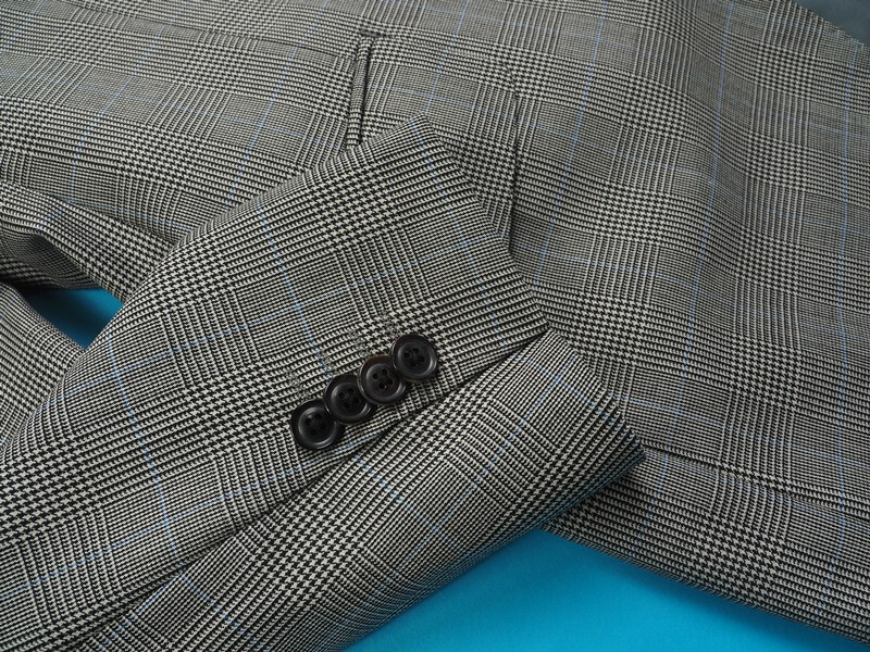 新品サンプル azabu tailor 麻布テーラー 秋冬『GRAND MARQUIS 日本製生地』ウール グレンチェック スリーピーススーツ 46A(A5)灰 0914-046_画像6