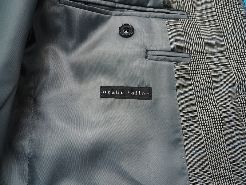 新品サンプル azabu tailor 麻布テーラー 秋冬『GRAND MARQUIS 日本製生地』ウール グレンチェック スリーピーススーツ 46A(A5)灰 0914-046_画像7
