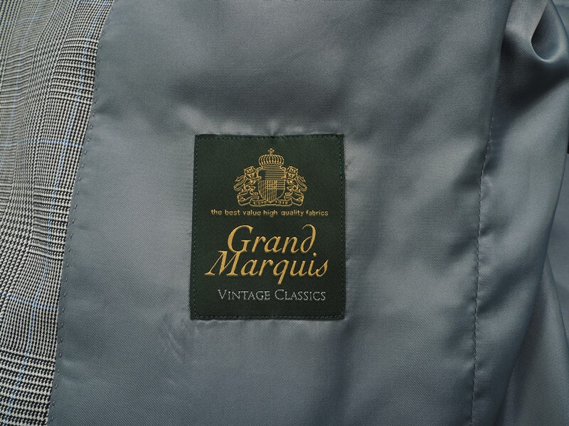 新品サンプル azabu tailor 麻布テーラー 秋冬『GRAND MARQUIS 日本製生地』ウール グレンチェック スリーピーススーツ 46A(A5)灰 0914-046_画像8