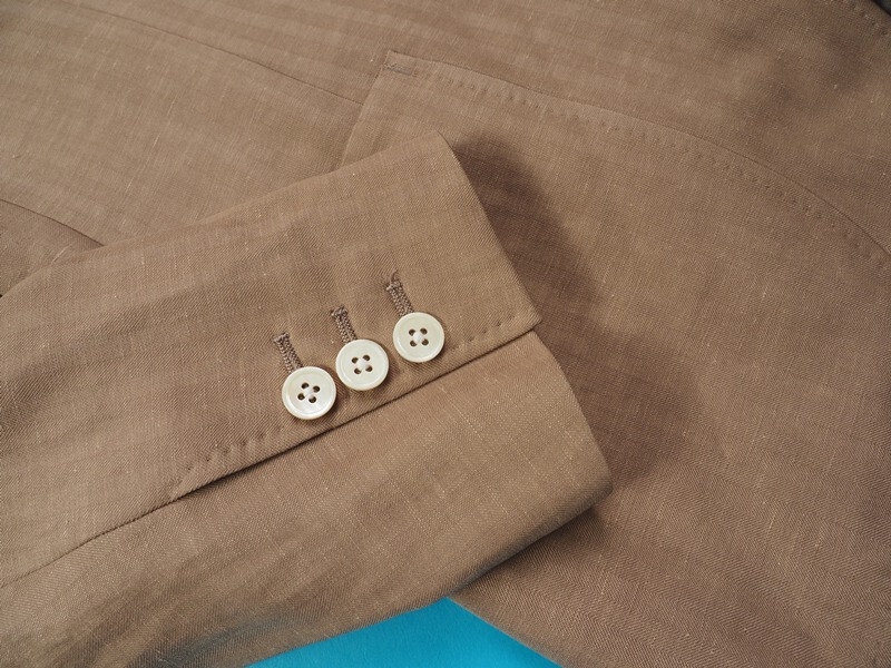 新品サンプル azabu tailor 麻布テーラー 春夏『CANONICO カノニコ 伊製生地』ウール/麻 シャドー スーツ 46A(A5)ベージュ 0319-150_画像5