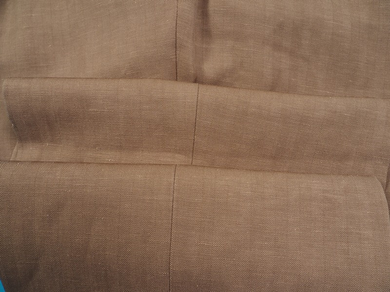 新品サンプル azabu tailor 麻布テーラー 春夏『CANONICO カノニコ 伊製生地』ウール/麻 シャドー スーツ 46A(A5)ベージュ 0319-150_画像8