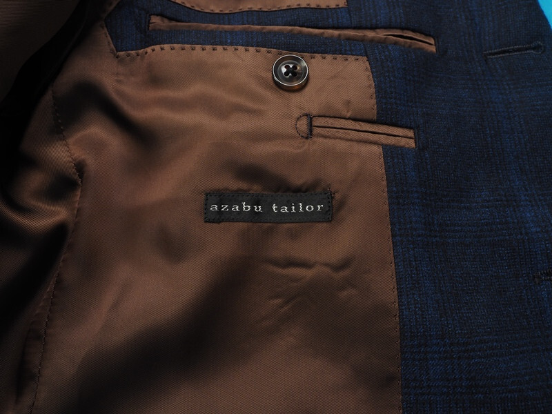 新品サンプル19.8万円 azabu tailor 麻布テーラー 秋冬『Scabal スキャバル 英国製生地』Super130Sフランネル スーツ 46A(A5)紺 0806-111_画像7