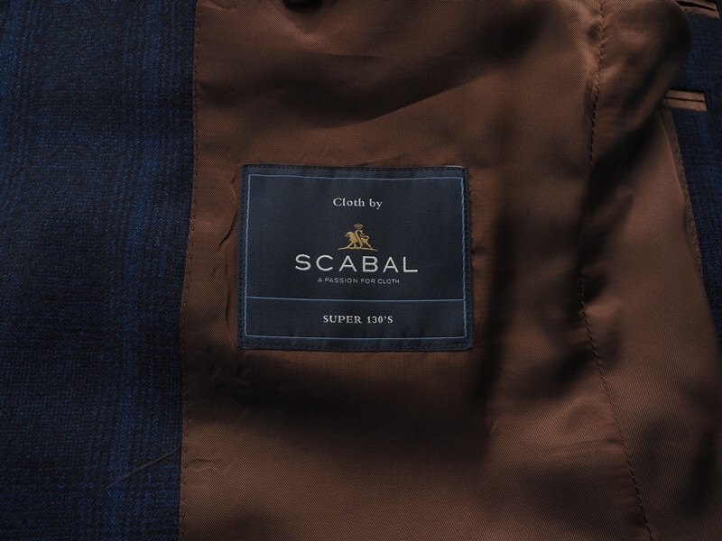 新品サンプル19.8万円 azabu tailor 麻布テーラー 秋冬『Scabal スキャバル 英国製生地』Super130Sフランネル スーツ 46A(A5)紺 0806-111_画像8