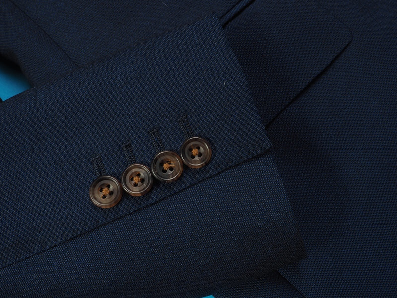 新品サンプル18万円 azabu tailor 麻布テーラー『DORMEUIL ドーメル TONIK 英国製生地』モヘヤ混ウール ダブルスーツ 46A(A5)紺 0211-052_画像6