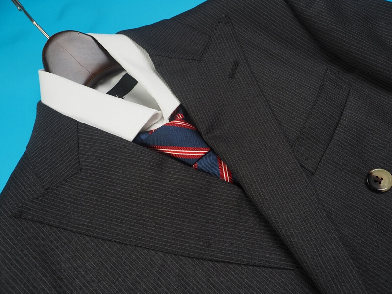 新品サンプル azabu tailor 麻布テーラー 秋冬『comero イタリア製生地』ウール100% ダブルブレスト スーツ 46A(A5)灰 0902-101_画像4