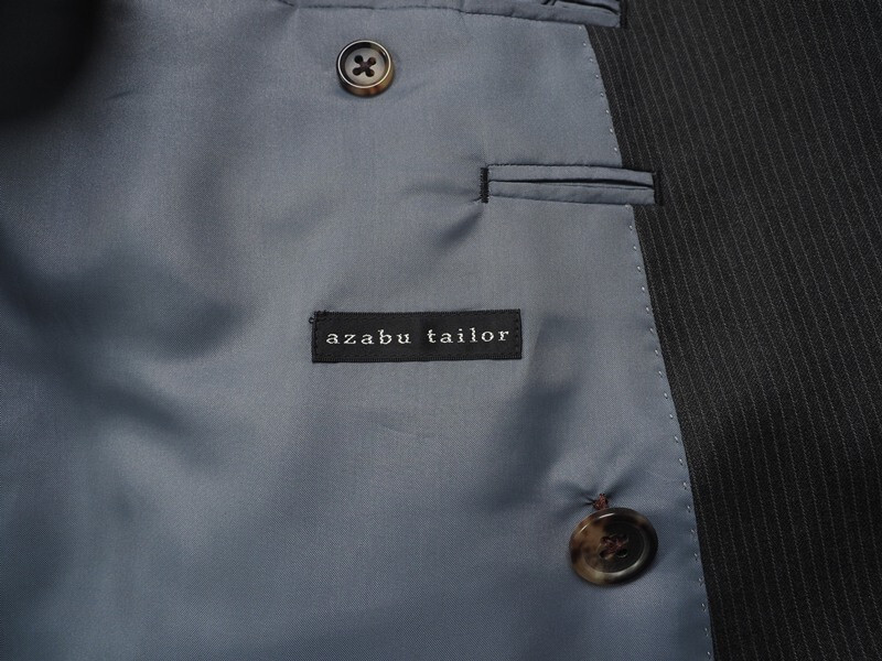 新品サンプル azabu tailor 麻布テーラー 秋冬『comero イタリア製生地』ウール100% ダブルブレスト スーツ 46A(A5)灰 0902-101_画像7