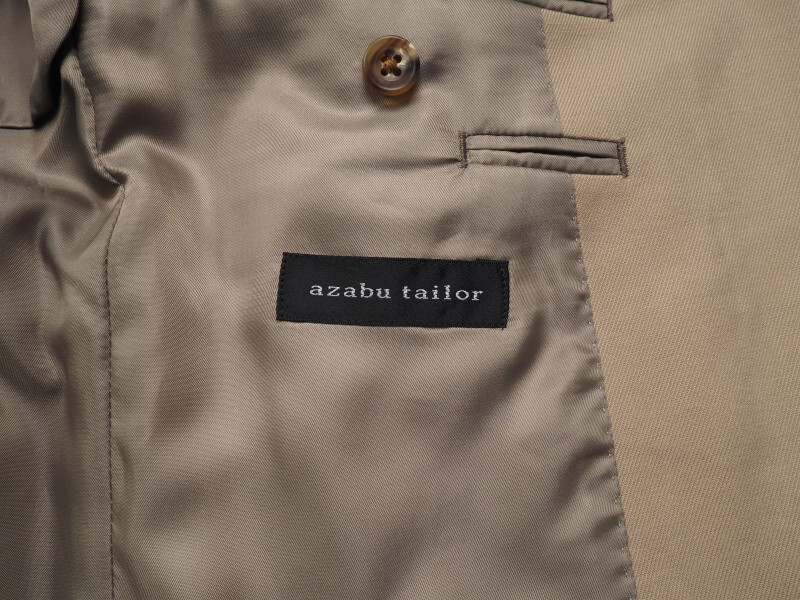 新品サンプル azabu tailor 麻布テーラー 秋冬 コットンツイル ストレッチ スーツ 46A(A5)ベージュ 1022-087_画像9