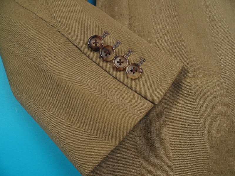 新品サンプル azabu tailor 麻布テーラー 秋冬『Savile Clifford 英国製生地』ヘリンボーン織 ダブル スーツ 46A(A5)ベージュ 0228-163_画像6