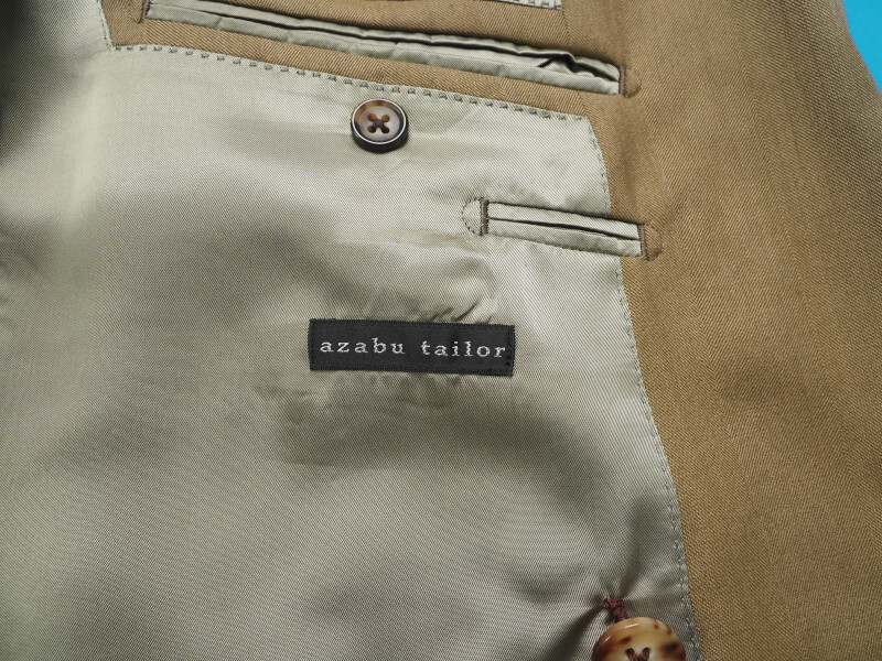 新品サンプル azabu tailor 麻布テーラー 秋冬『Savile Clifford 英国製生地』ヘリンボーン織 ダブル スーツ 46A(A5)ベージュ 0228-163_画像8