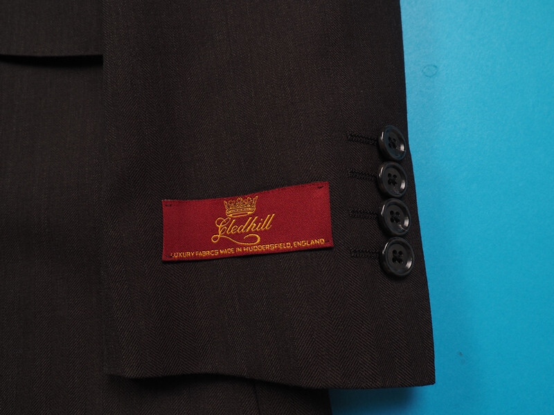 新品8.6万円 大手百貨店展開 秋冬『Gledhill ジョンフォスター 英国製生地』ウール100% シャドーストライプ スーツA6茶(E) 1201081_画像6