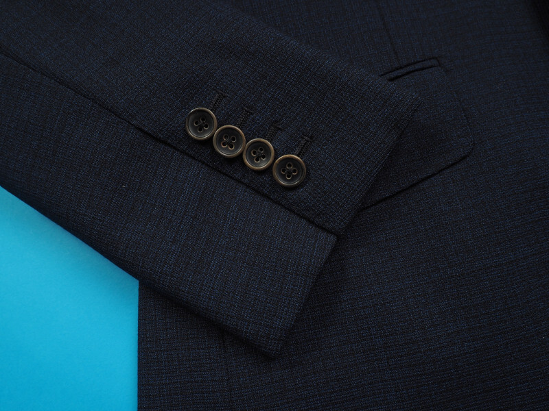 新品サンプル azabu tailor 麻布テーラー 春夏 ウール100% 織柄スーツ 46A(A5)紺 0116-186_画像5