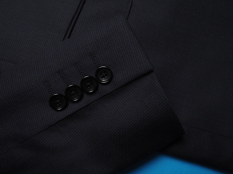 新品 STUDIO by DURBAN ダーバン 秋冬総裏 GALAXY SILK BLEND シルク混ウール マイクロドビー織柄 スーツY5濃紺(39) 0400240_画像5