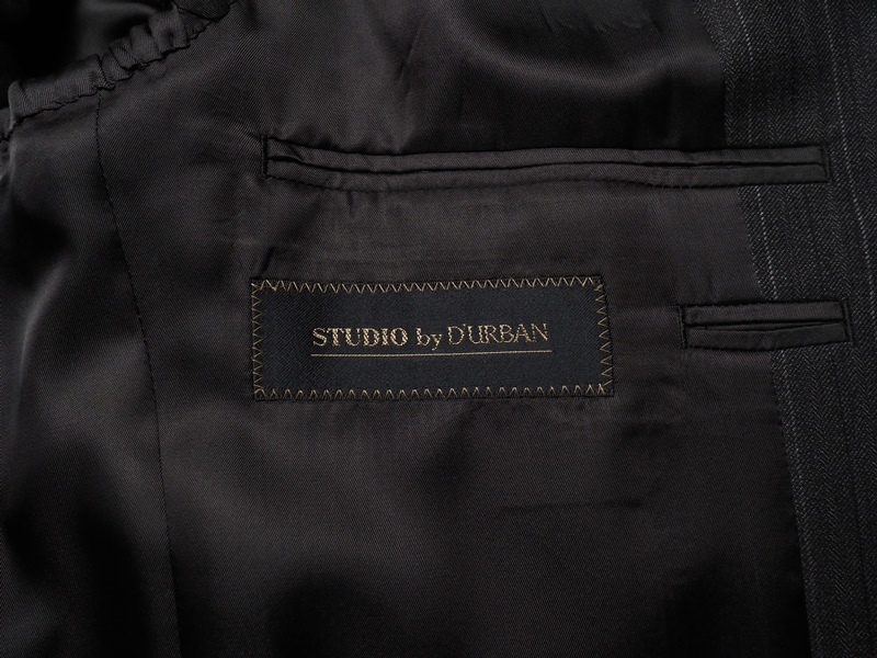 新品 STUDIO by DURBAN ダーバン 秋冬総裏『REDA 伊製生地 Super110'S SILKY EFFECT』ストライプ スーツAB4濃灰(97) 0400023_画像7