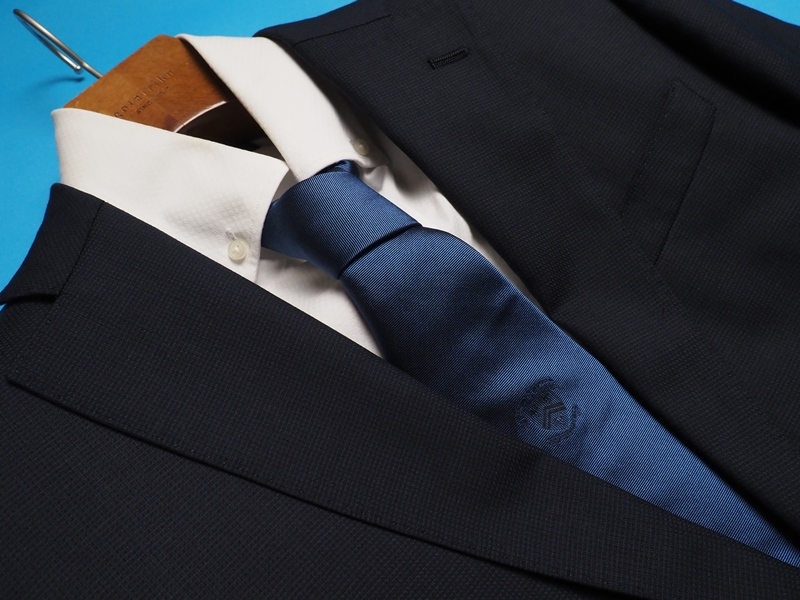 新品 STUDIO by DURBAN ダーバン 秋冬総裏 GALAXY SILK BLEND シルク混ウール マイクロドビー織柄 スーツY6濃紺(39) 0400240_画像3