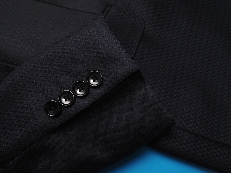 新品 STUDIO by DURBAN ダーバン 秋冬総裏『REDA 伊製生地 SILKY EFFECT』Super110'Sウール アロードビー織柄 スーツA5濃紺(39) 0400221_画像5