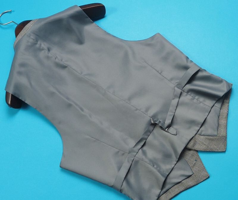 新品サンプル azabu tailor 麻布テーラー 秋冬『GRAND MARQUIS 日本製生地』ウール グレンチェック スリーピーススーツ 46A(A5)灰 0914-046_画像10