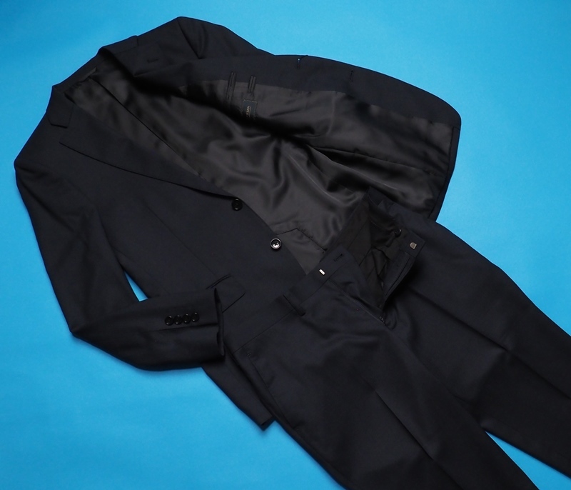 新品 STUDIO by DURBAN ダーバン 秋冬総裏 GALAXY SILK BLEND シルク混ウール マイクロドビー織柄 スーツY6濃紺(39) 0400240_画像2