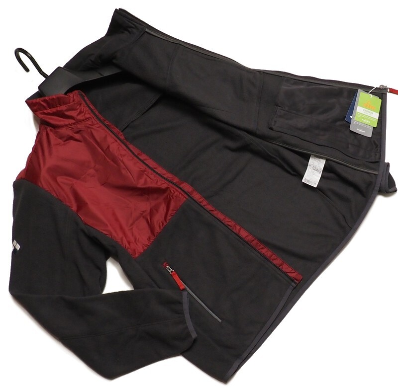 新品正規 mont-bell モンベル マイクロフリース×リップストップ Willys ジャケット メンズ105(XL)レッド(RED) WUJF602_画像3