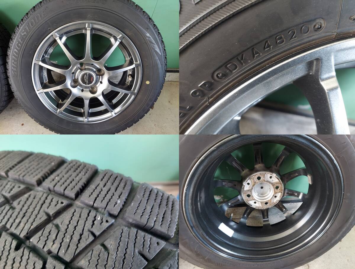 山形発 スタッドレスタイヤ・アルミセット ブリザックVRX 175-65R-14 PCD100/4H/5.5J/+48 現状品_画像7