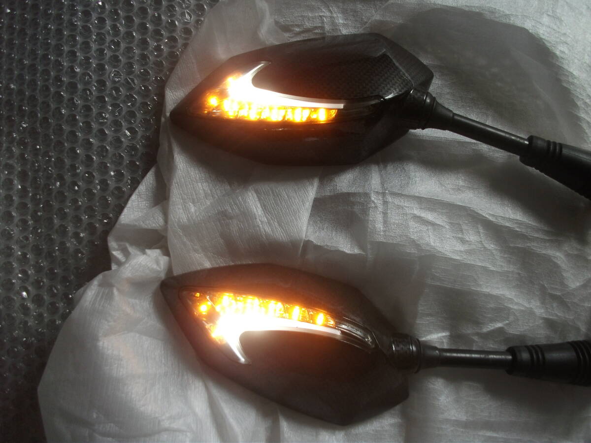 キジマ (kijima) バイク バイクパーツ ミラー TECH06 カウルミラー&LEDウインカー 左右セット シーケンシャルタイプ カーボンルック_画像4