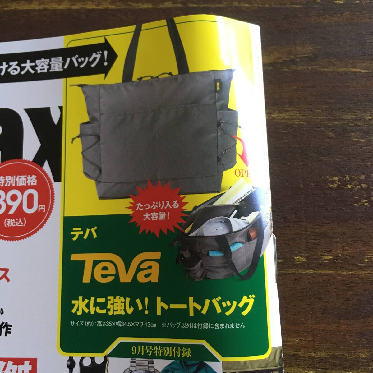 MonoMax モノマックス 2025年9月号付録 Teva テバ トートバッグ ※土日祝日発送無し_画像3