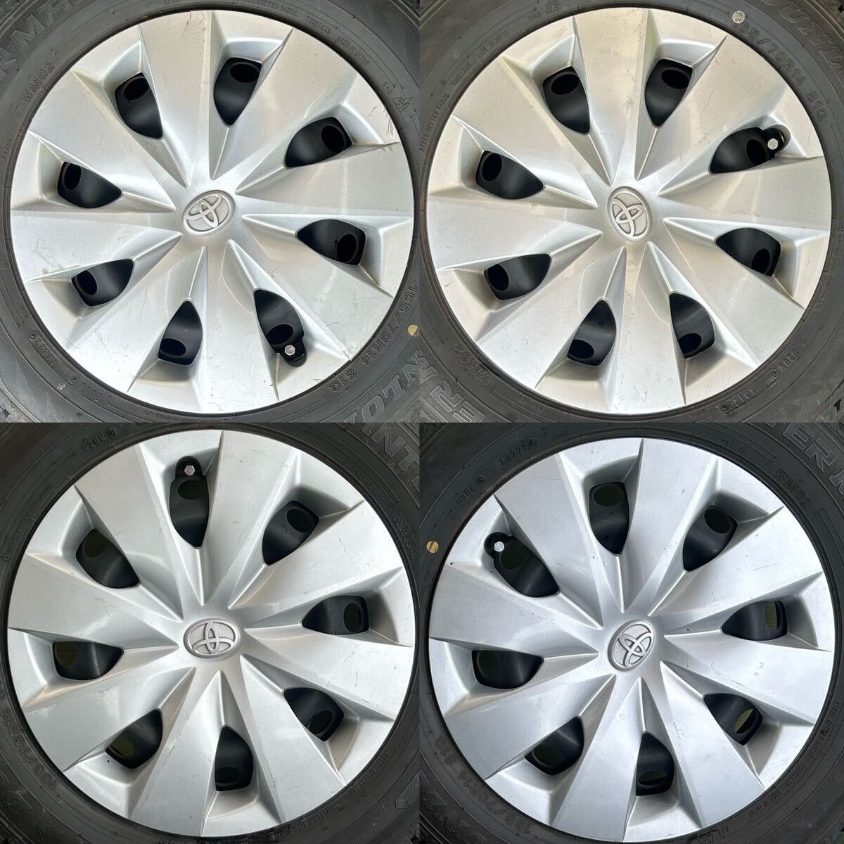 165/70R14 2022年スタッドレス DUNLOP WINTER MAXX ４本セット トヨタ純正スチールDK 4穴 14×5J ET+39 PCD100 ハブ径54mm_画像10