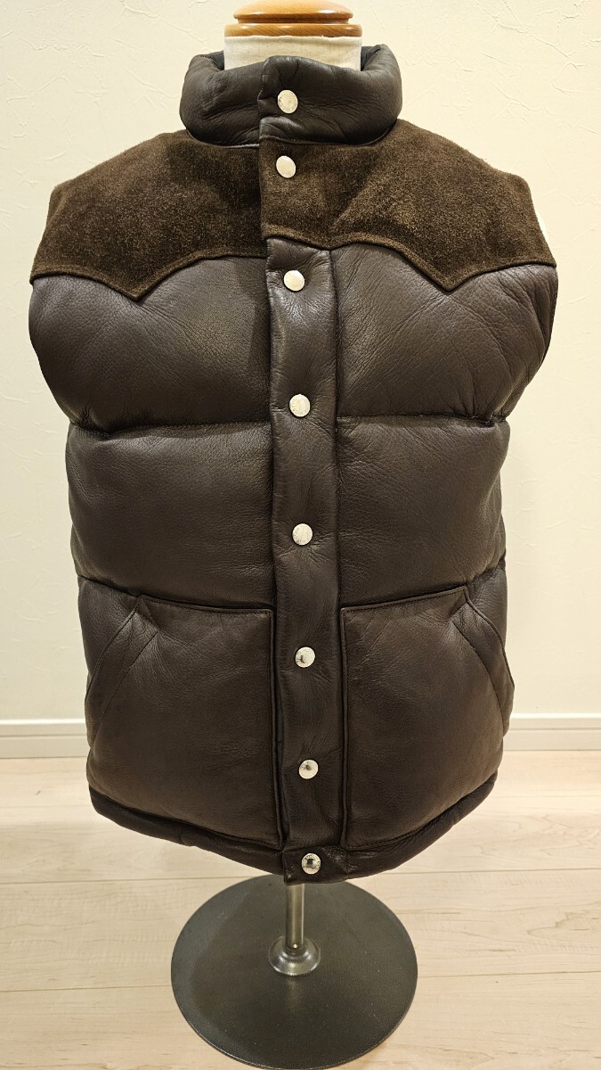 The REAL McCOYS リアルマッコイ ズDEER SKIN DOWN VEST ディアスキン ダウンベスト ブラウン 38 ジョーマッコイ美品