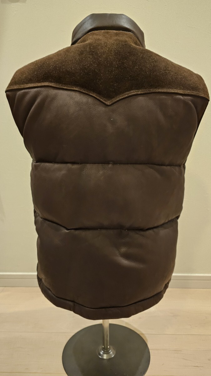 The REAL McCOYS リアルマッコイ ズDEER SKIN DOWN VEST ディアスキン ダウンベスト ブラウン 38 ジョーマッコイ美品