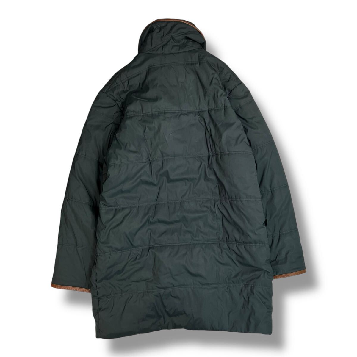 (TK1025)【フランス製】 HANAE MORI ハナエモリ アシンメトリー キルティング コート アウター ダークネイビー 防寒 42_画像2