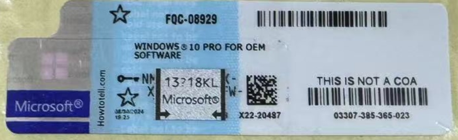 Windows 10 PRO COA プロダクトキー _画像1