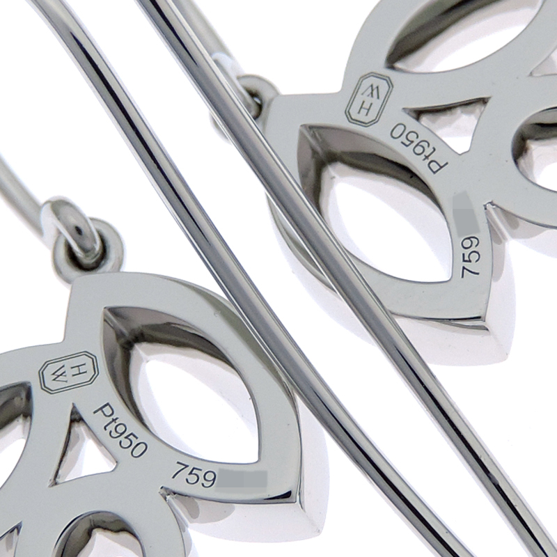 ［飯能本店］ハリーウィンストン リリークラスター ミニ ワイヤー ダイヤモンド EADPDR1MLC ピアス Pt950プラチナ DH89870_画像4