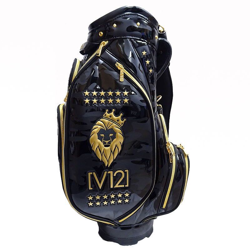 ブイトゥエルブ V12 STD V12 CAMO CADDY 9.5 ヘッドカバー5個付 キャディバッグ 46インチ対応 ブラック カモ柄 2022年モデル /GH16323の画像2