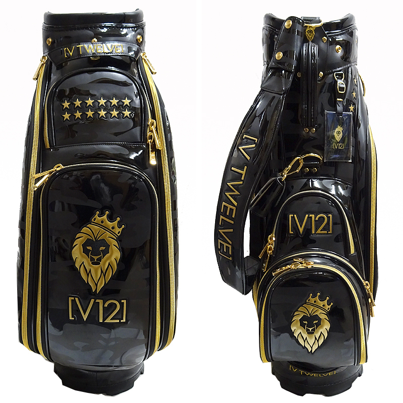 ブイトゥエルブ V12 STD V12 CAMO CADDY 9.5 ヘッドカバー5個付 キャディバッグ 46インチ対応 ブラック カモ柄 2022年モデル /GH16323の画像3