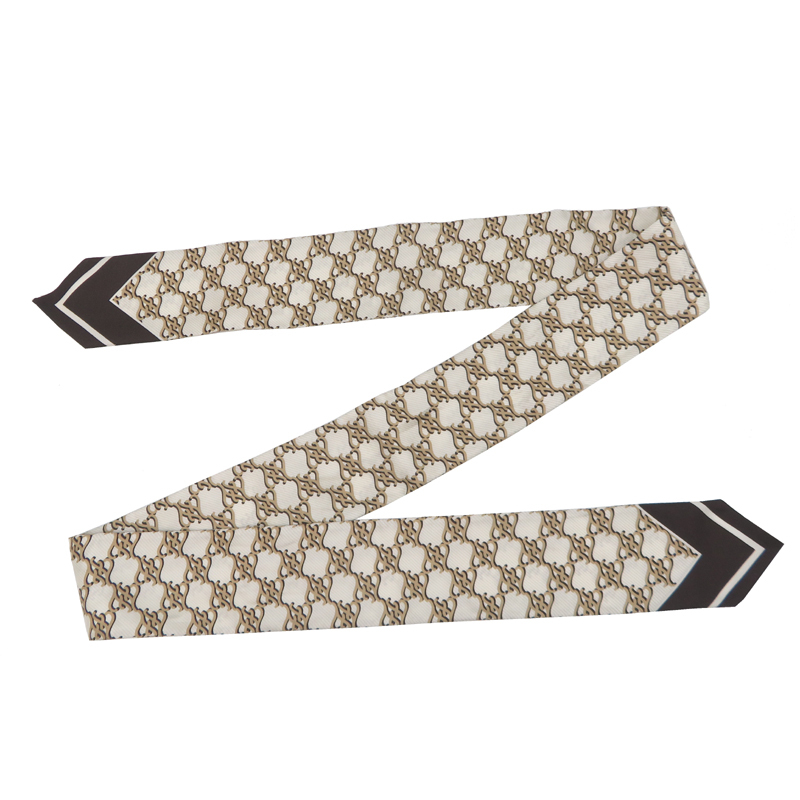 [. талант головной офис ]FENDI Fendi * бирка нет шарф шелк оттенок бежевого женский DH90116