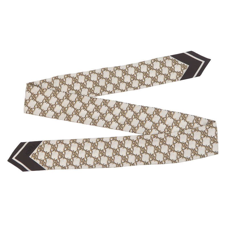 [. талант головной офис ]FENDI Fendi * бирка нет шарф шелк оттенок бежевого женский DH90116