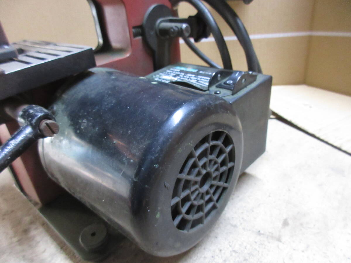 追加写真有 動作確認ジャンク REXON レクソン 卓上ベルトサンダー B-130R オマケベルト付属_画像4