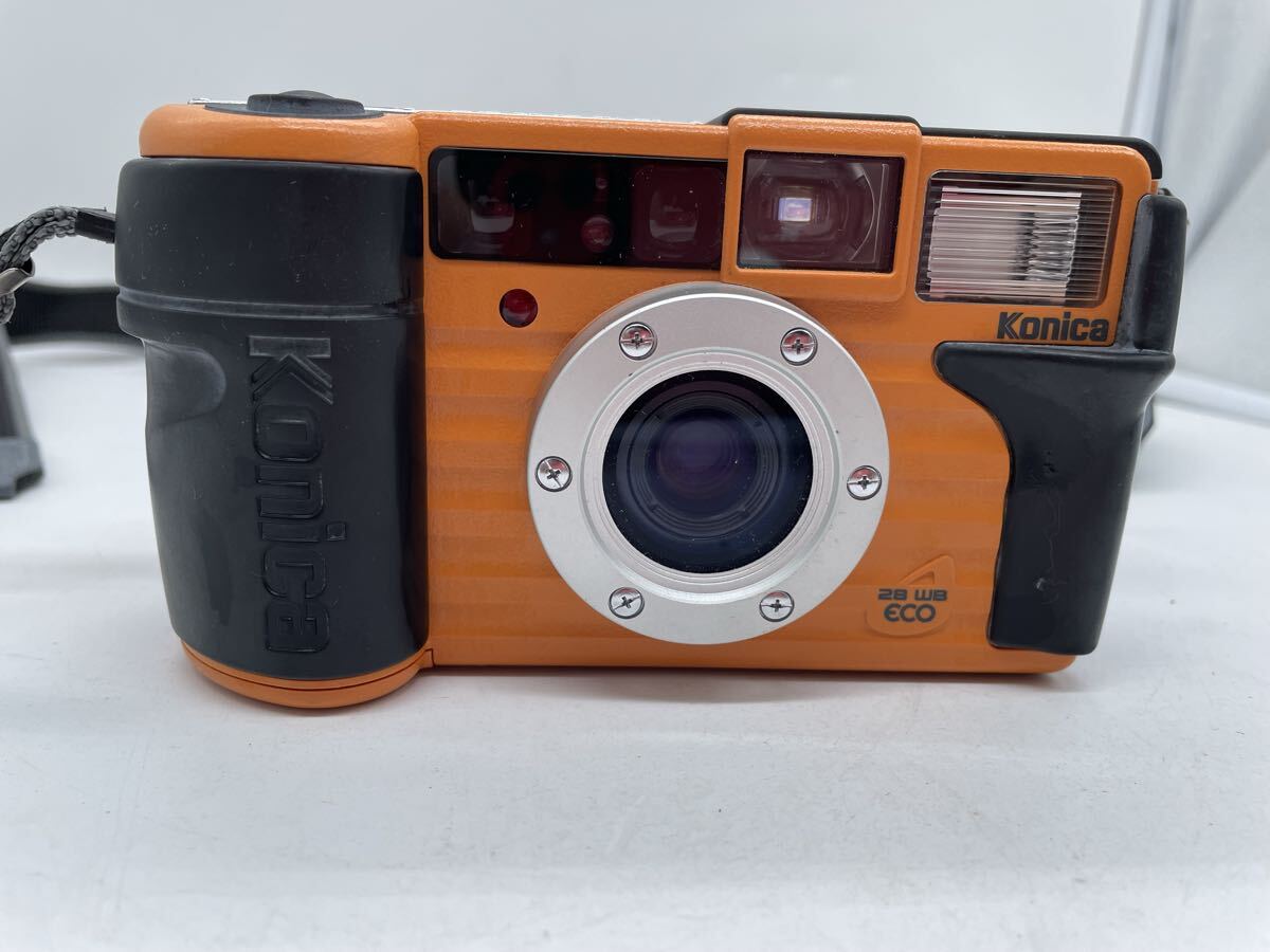 ジャンク KONICA 現場監督 WB28 コンパクトフィルムカメラ オレンジ_画像2