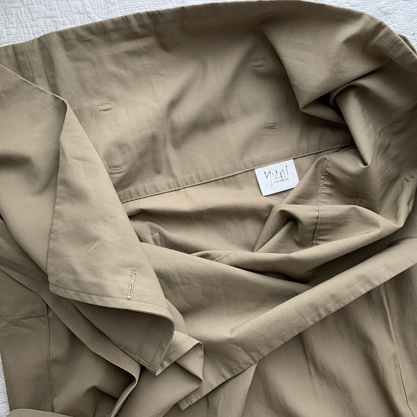 新品タグ付き　ユニ 　yuni 　スカート　ハイウエスト　ロングスカート　ラップ巻きカート　綿コットン　ベージュ定価1,4万_画像4