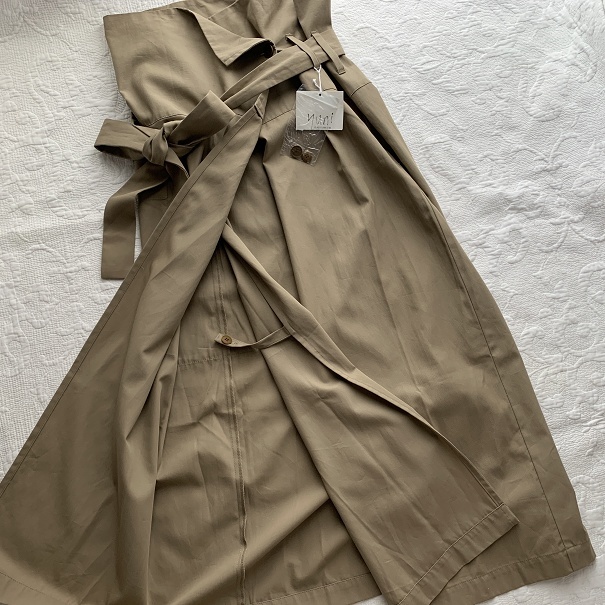 新品タグ付き　ユニ 　yuni 　スカート　ハイウエスト　ロングスカート　ラップ巻きカート　綿コットン　ベージュ定価1,4万_画像7