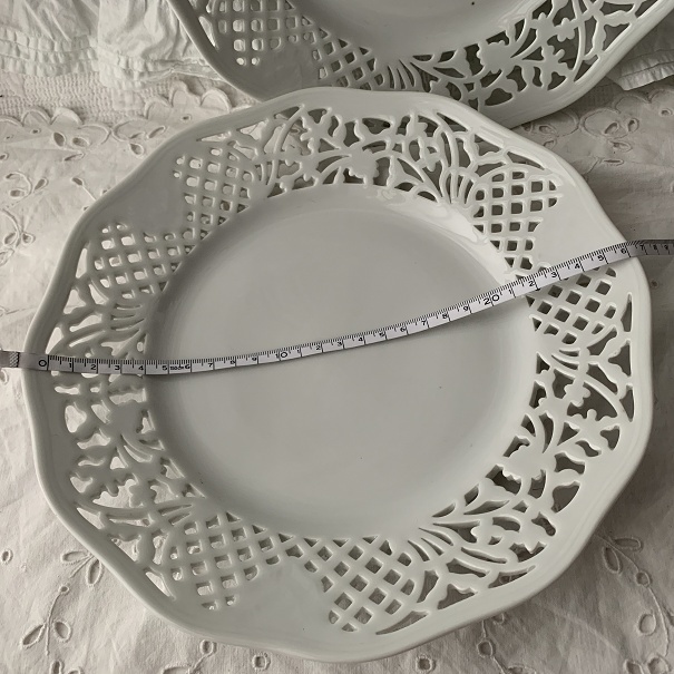 Schumann Bavaria シューマン ババリア 透かし皿 2枚セット レースプレート 白磁器 ドイツ製 アンティーク ヴィンテージ_画像7