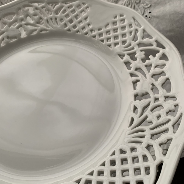 Schumann Bavaria シューマン ババリア 透かし皿 2枚セット レースプレート 白磁器 ドイツ製 アンティーク ヴィンテージ_画像8